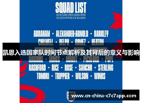 凯恩入选国家队时间节点解析及其背后的意义与影响